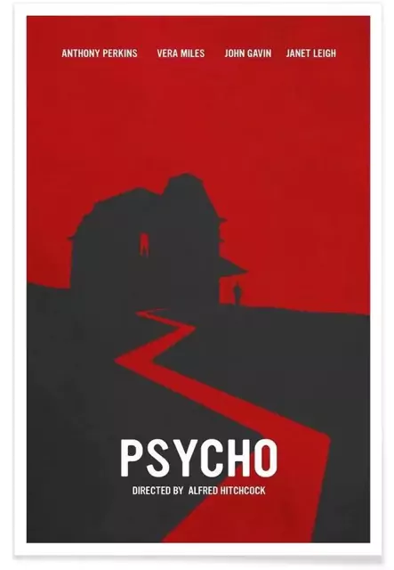 Poster for Alfred Hitchcock's movie Psycho. Poster for Alfred Hitchcock's movie Psycho.