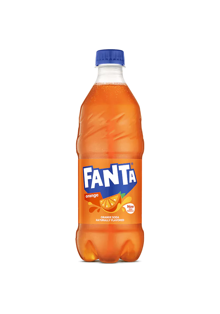 Fanta's product packaging and font Fanta's product packaging and font