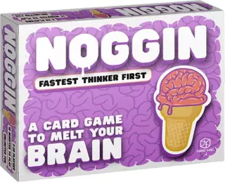Example of typography used in product packaging- Noggin Board Game Example of typography used in product packaging- Noggin Board Game