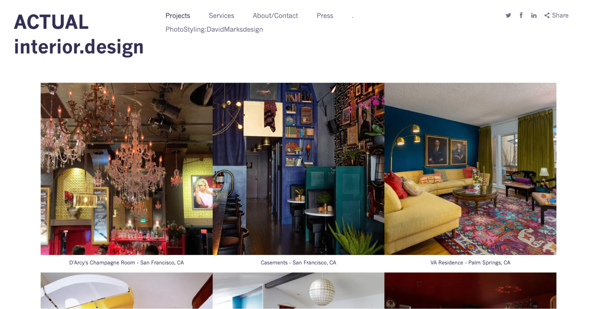 Homepage of designers David Marks and Chris White's website ACTUAL interior design Homepage of designers David Marks and Chris White's website ACTUAL interior design