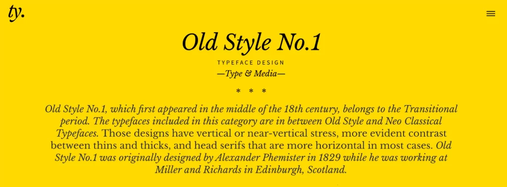 Old style no. 1 typeface
Old style no. 1 typeface