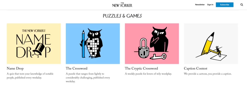 Example of typography design inside New Yorker magazine Example of typography design inside New Yorker magazine