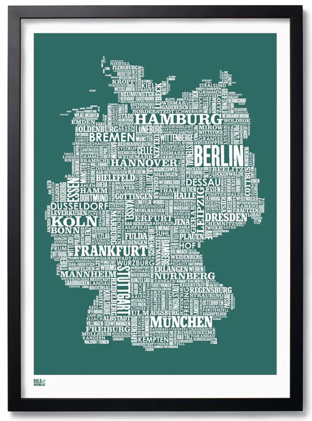Typography art used to create a map Typography art used to create a map