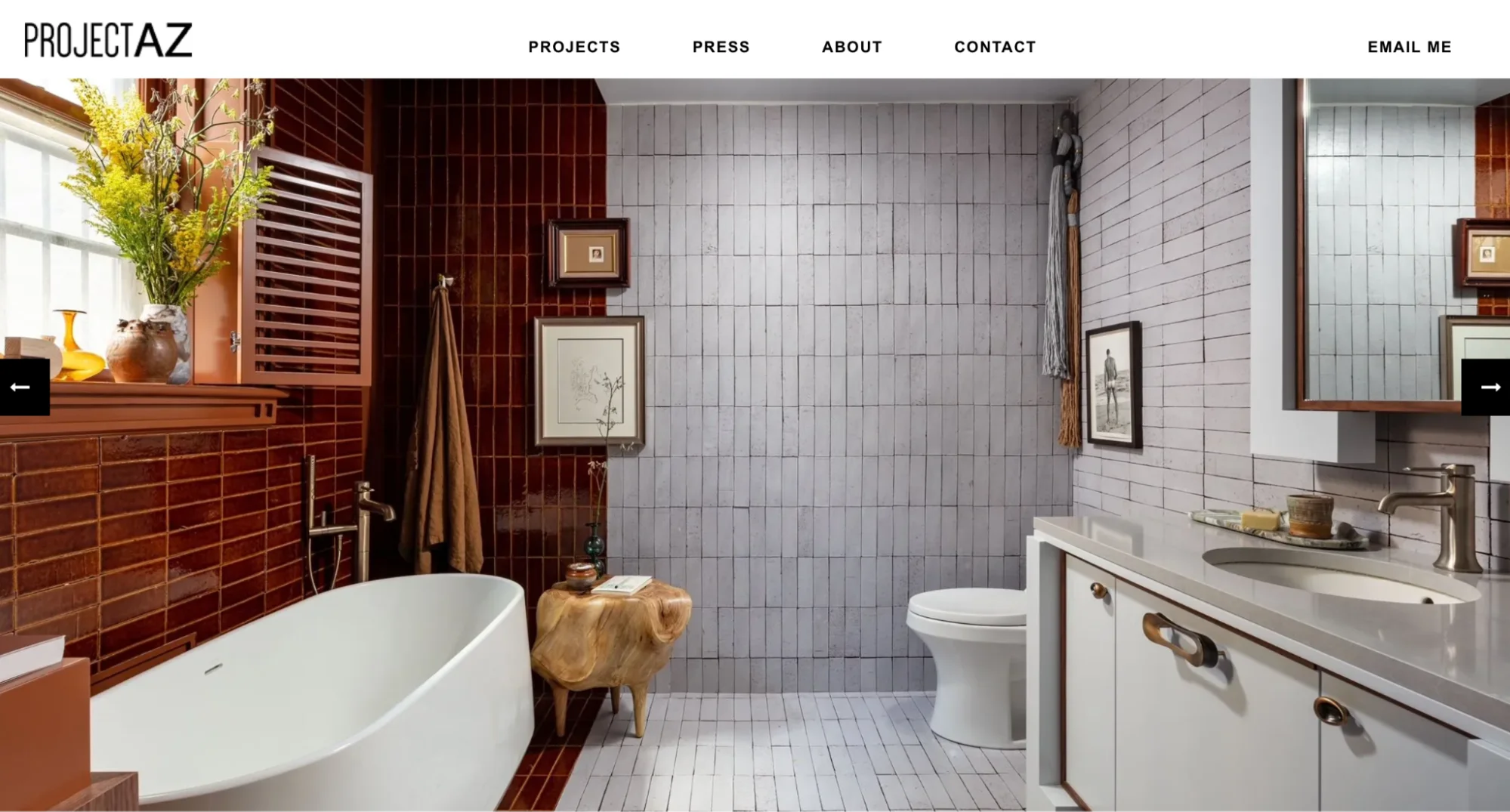 Website page of interior design studio Project AZ Website page of interior design studio Project AZ