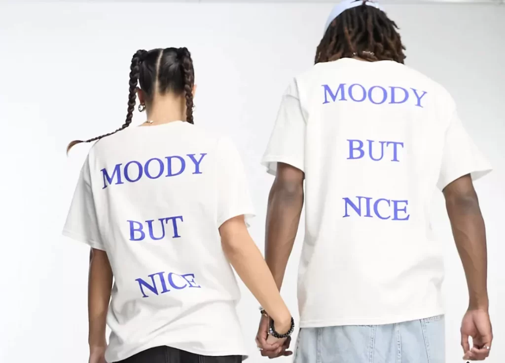 Unisex t-shirts that make use of typography design on a white background Unisex t-shirts that make use of typography design on a white background