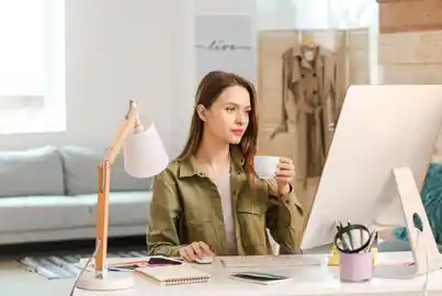 Graphic designer working on a laptop