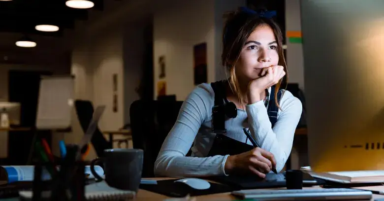 Graphic designer working on a visual design project