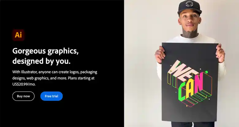 Official landing page for Adobe Illustrator
Official landing page for Adobe Illustrator