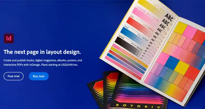 Landing page for Adobe InDesign Landing page for Adobe InDesign