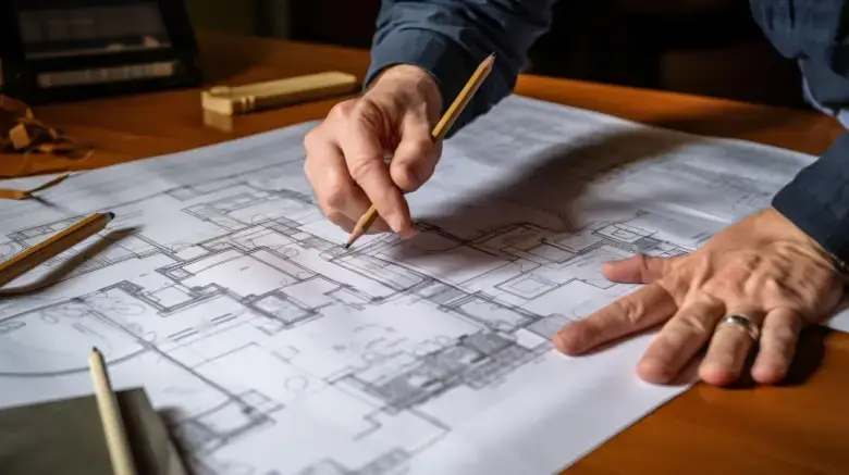 Drafting a floor plan for an interior design project Drafting a floor plan for an interior design project