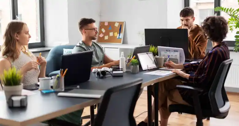 A team of designers working on a UI UX project