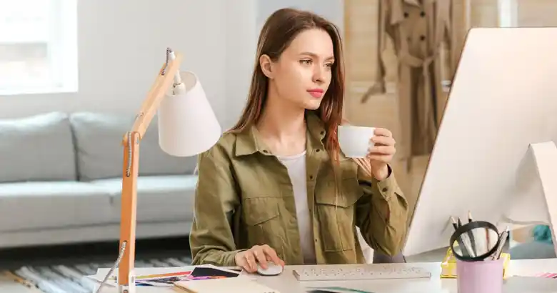 Graphic designer working on a laptop