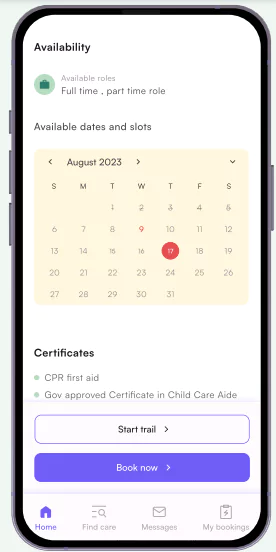 Trial booking option available in the application
Trial booking option available in the application