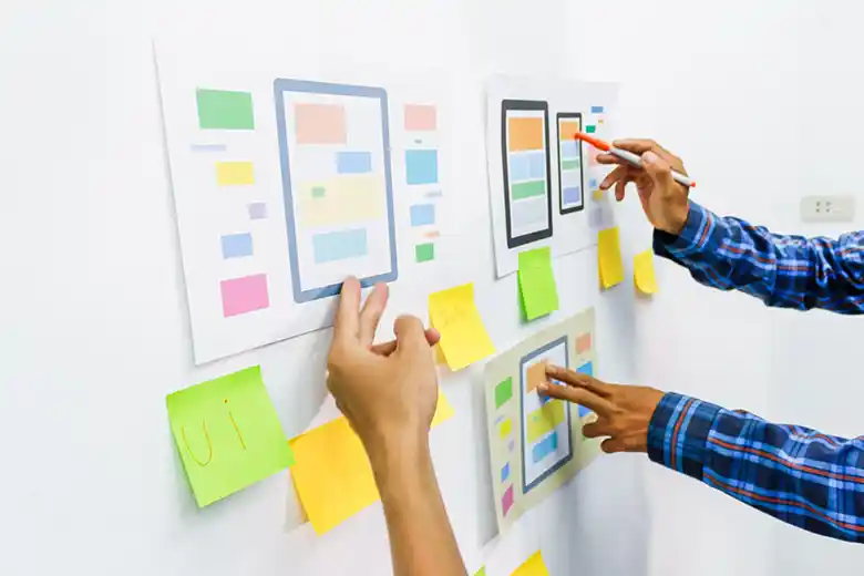 UX designers finalising elements for digital product