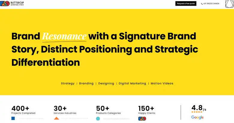 Homepage of Graphic design company Buttercup Advertising Studio Homepage of Graphic design company Buttercup Advertising Studio