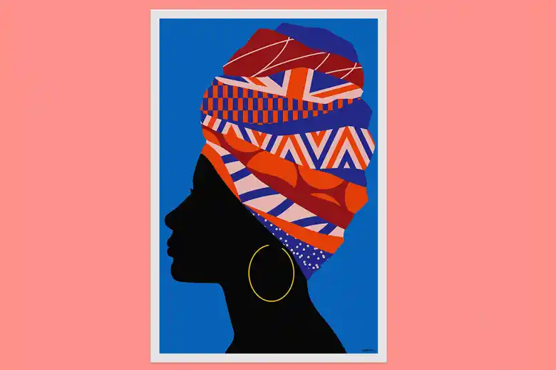 Variation 1 of a graphic illustration of a woman
