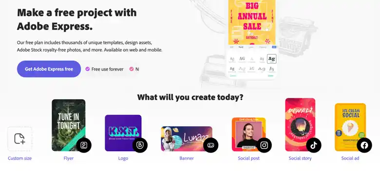 Adobe Express is a free standalone graphic design tool Adobe Express is a free standalone graphic design tool