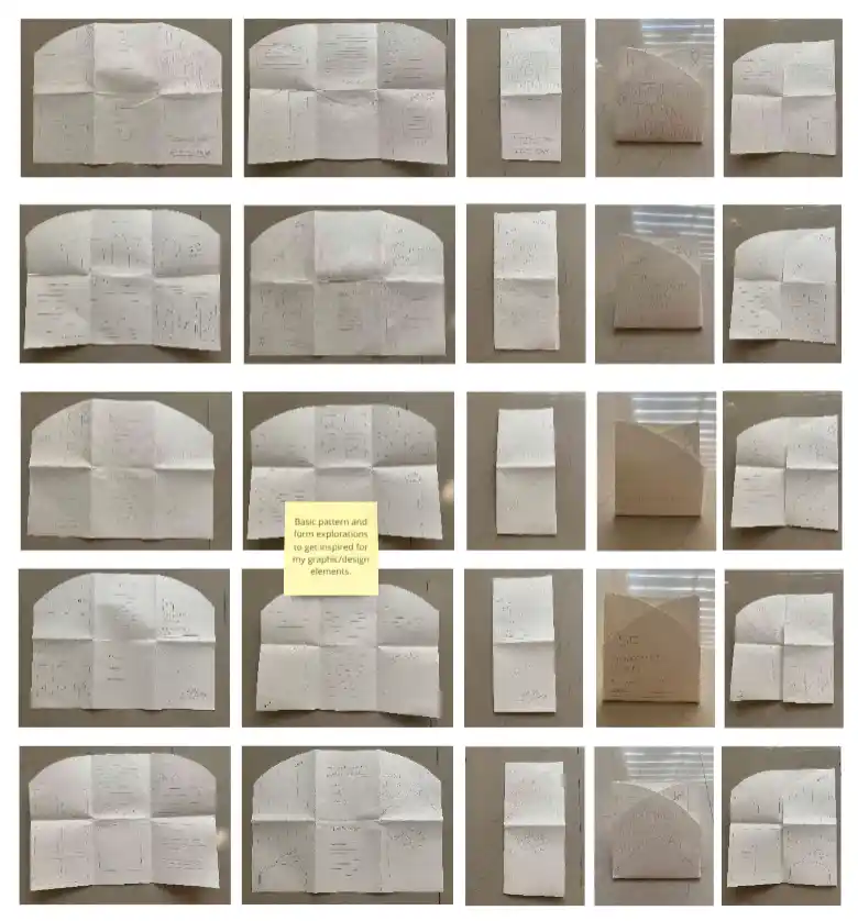 Fold options for a brochure design project
