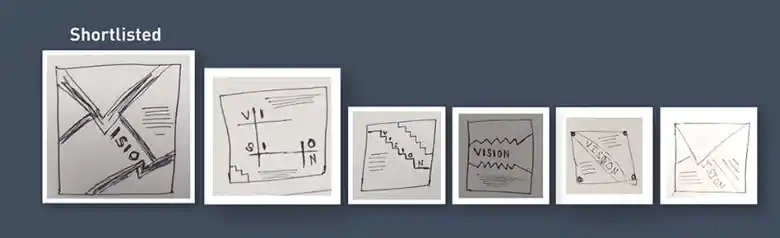 Rough sketches for type-based poster design project Rough sketches for type-based poster design project
