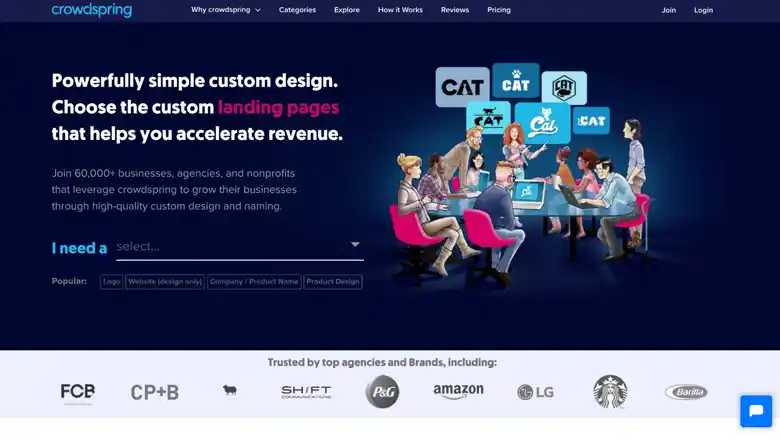 Webpage of Graphic Design Company Crowdspring Webpage of Graphic Design Company Crowdspring