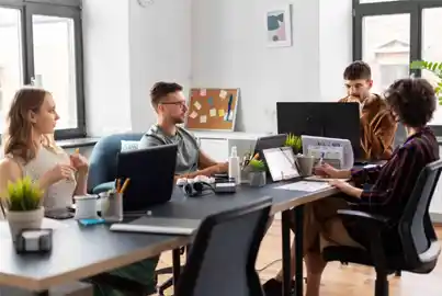 A team of designers working on a UI UX project