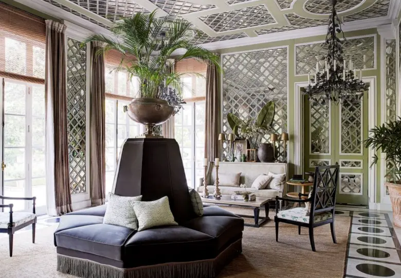 Living room designed in Regency-style interior
