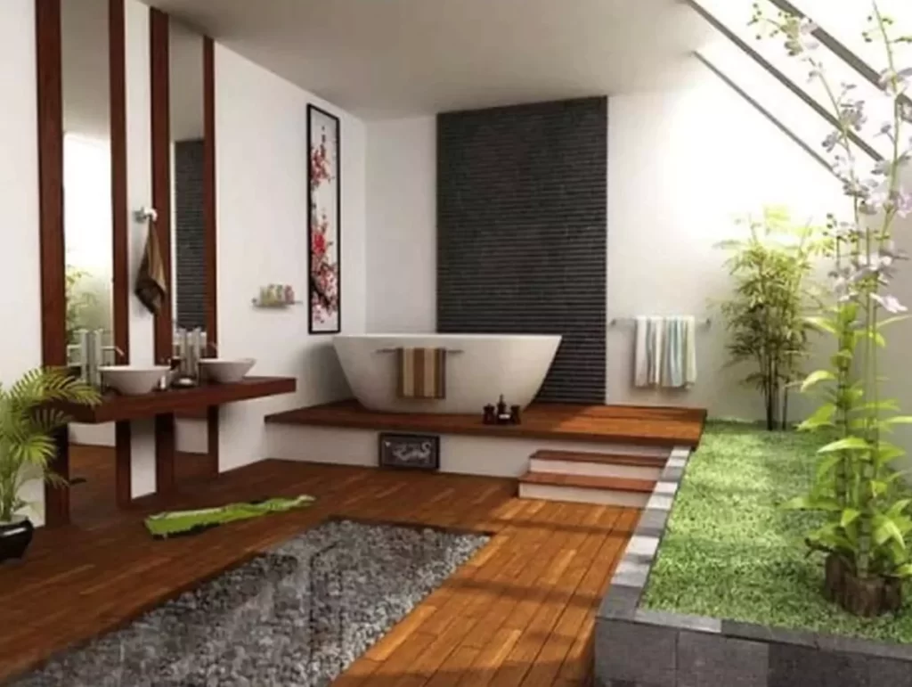 Bathroom designed in the Feng Shui style
