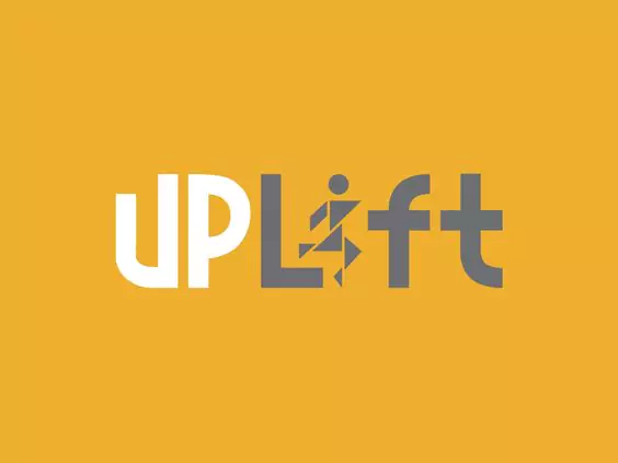 Logo design of Uplift as an example of text and imagery logos Logo design of Uplift as an example of text and imagery logos