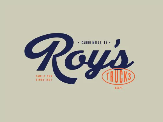 Logo of Roy's Trucks as an example of vintage logo designs Logo of Roy's Trucks as an example of vintage logo designs