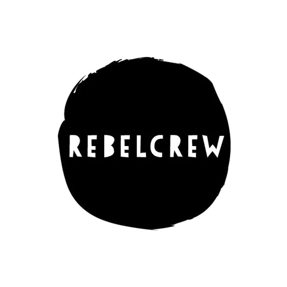 Logo of Rebelcrew as an example of Black and white logo design Logo of Rebelcrew as an example of Black and white logo design