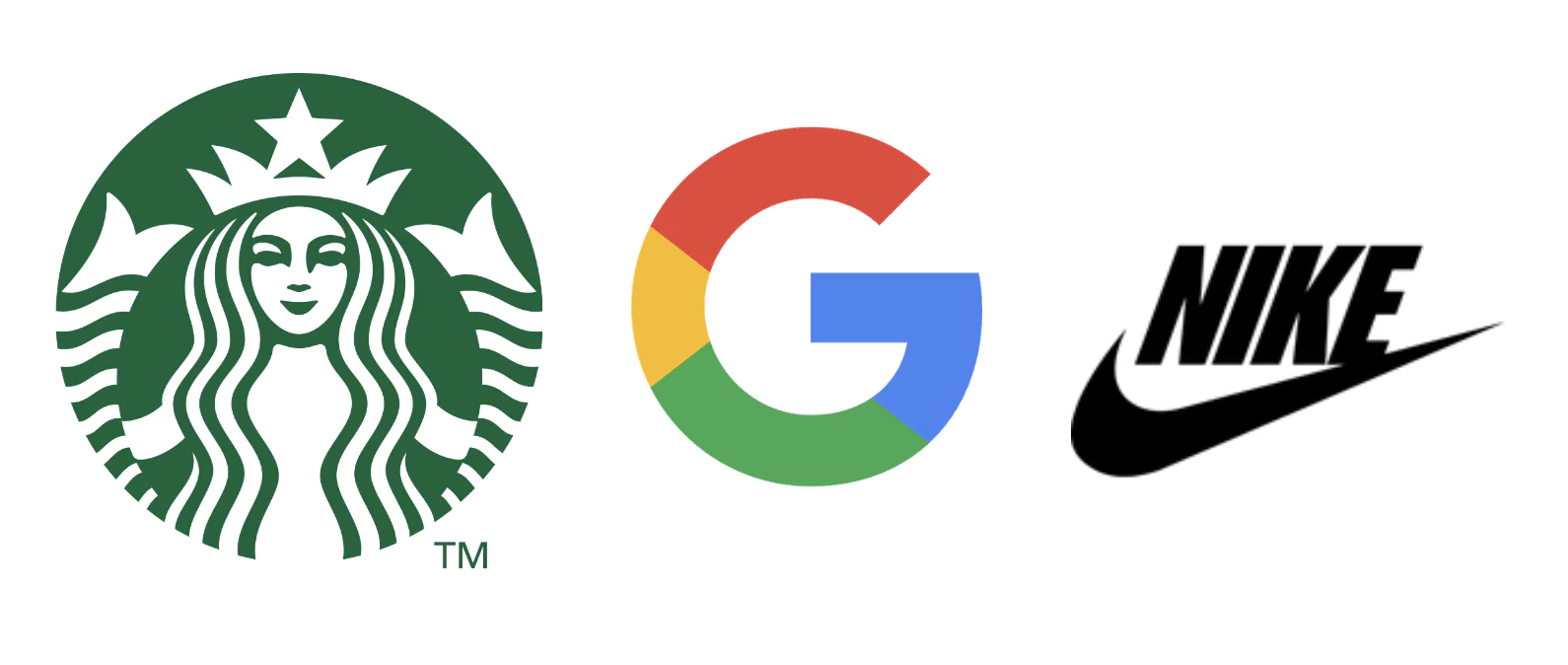 Popular Logo Designs - Starbucks, Google and Nike.
Popular Logo Designs - Starbucks, Google and Nike.