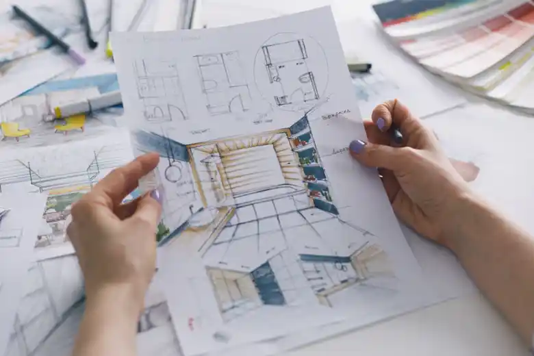 Rough sketches for a kitchen design project Rough sketches for a kitchen design project