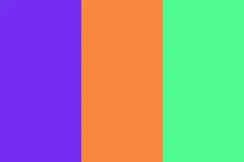 A triadic colour palette example