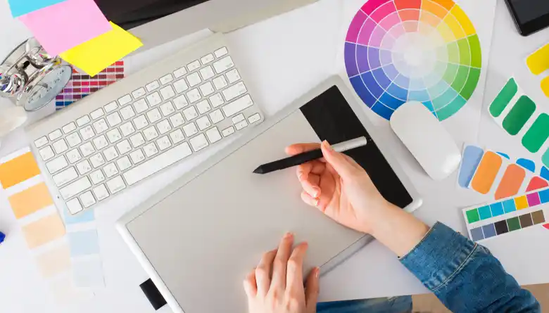 Designer working on a tablet