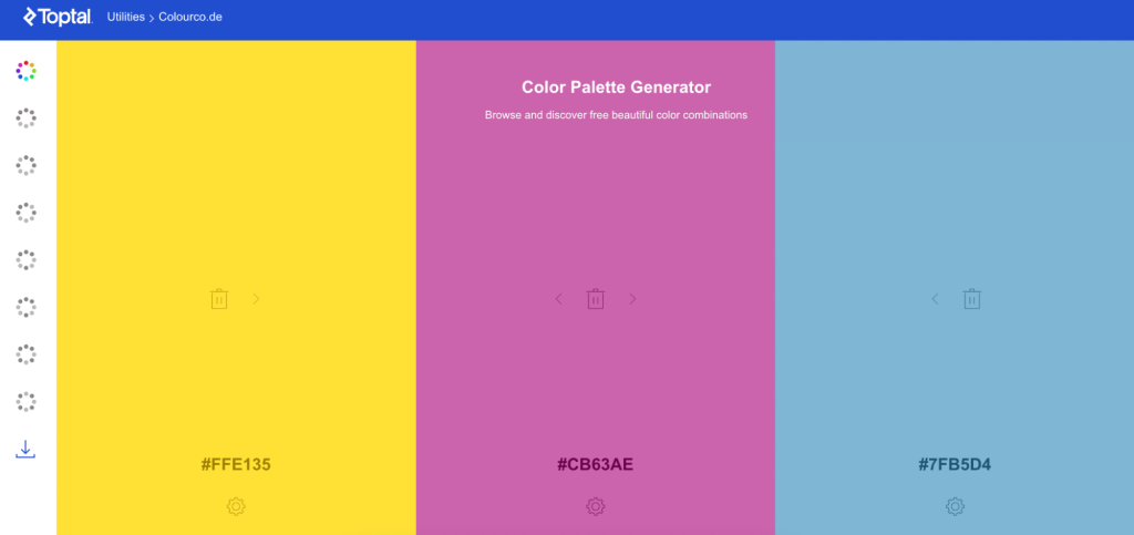 Toptal colour palette generator Toptal colour palette generator