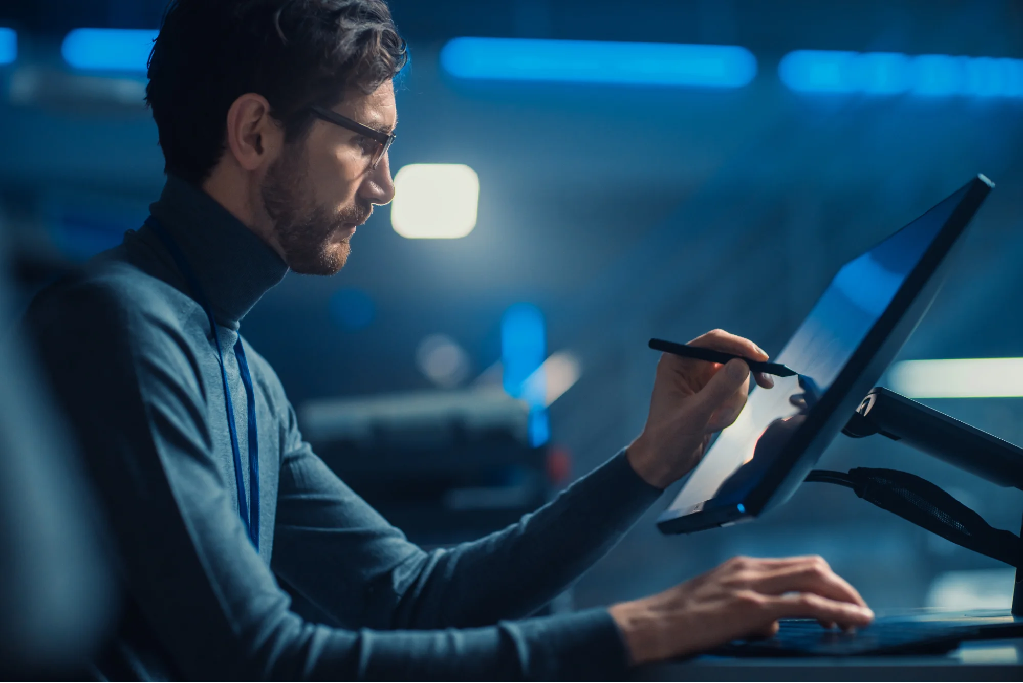 Graphic designer working on a tablet