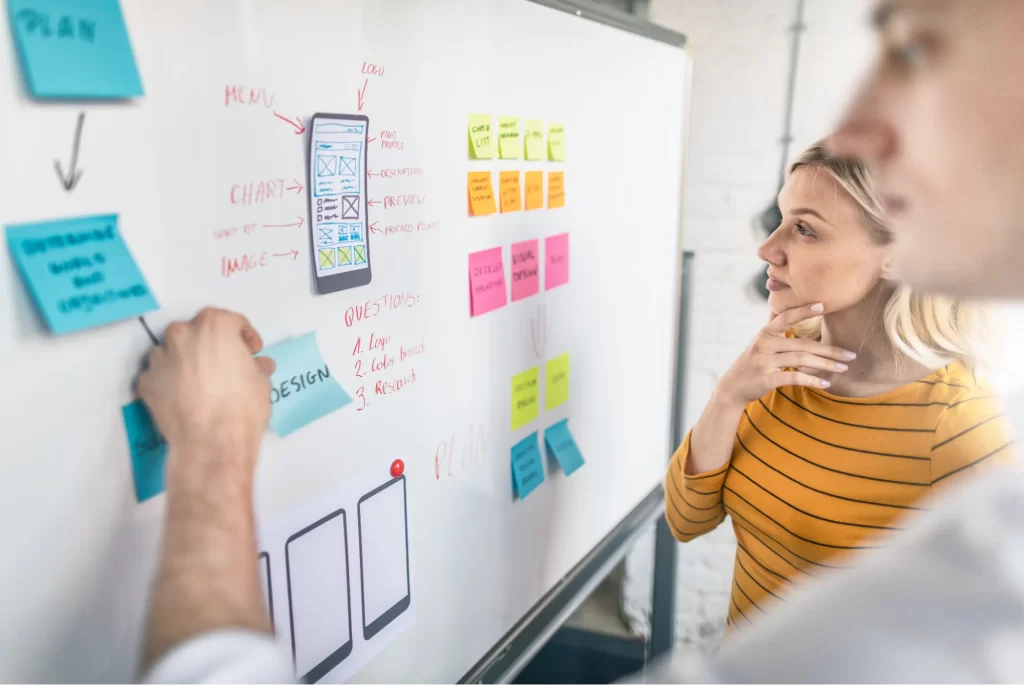 UX UI designers organising application layout for user-friendliness.
UX UI designers organising application layout for user-friendliness.