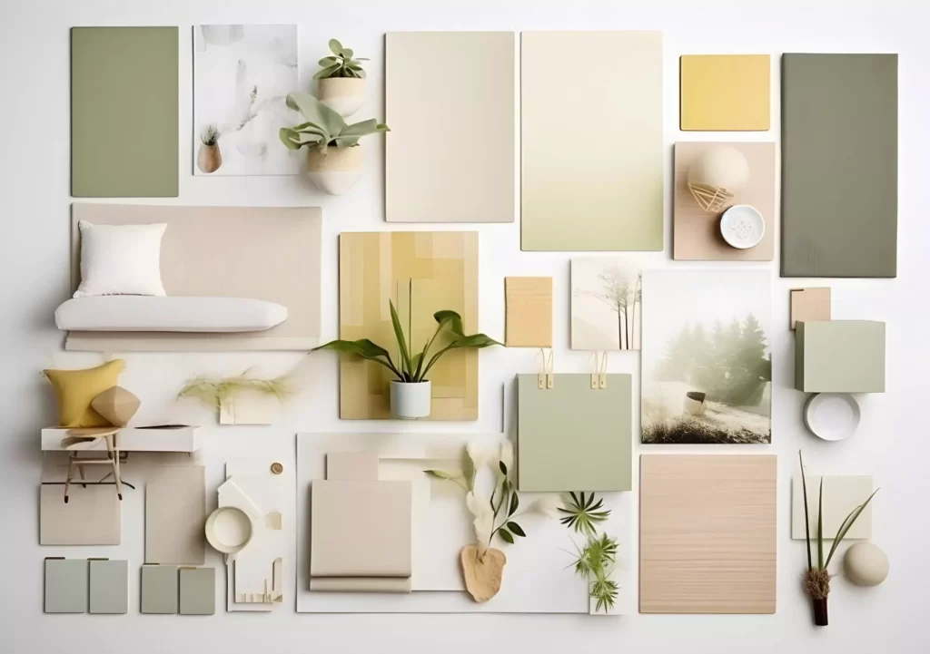 Ideating with a physical interior design moodboard Ideating with a physical interior design moodboard