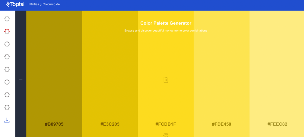 Toptal Colour palette generator 2 Toptal Colour palette generator 2