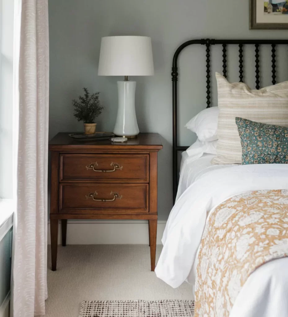 Bedroom Interior Design Idea- Combining antique and modern pieces of furniture