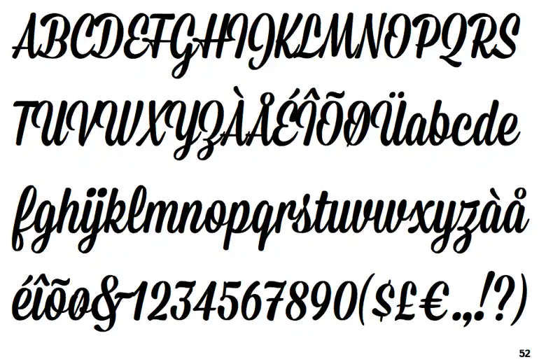 Elegant cursive style of Mission Script font Elegant cursive style of Mission Script font