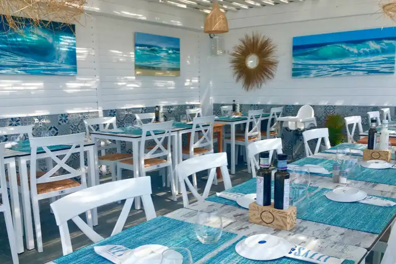 A cafe with a nautical theme
A cafe with a nautical theme