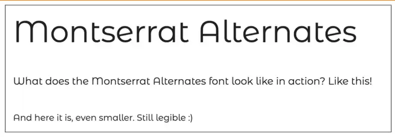 Montserrat Alternates font with a modern and clean aesthetic Montserrat Alternates font with a modern and clean aesthetic