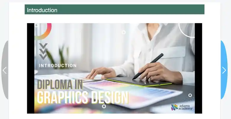 Screenshot of Diploma in Graphic Design by Adams Academy
Screenshot of Diploma in Graphic Design by Adams Academy
