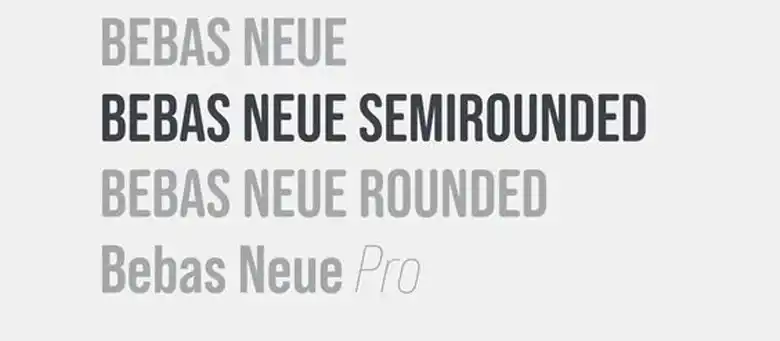 Image showing the different variations of the Bebas Neue Font
Image showing the different variations of the Bebas Neue Font