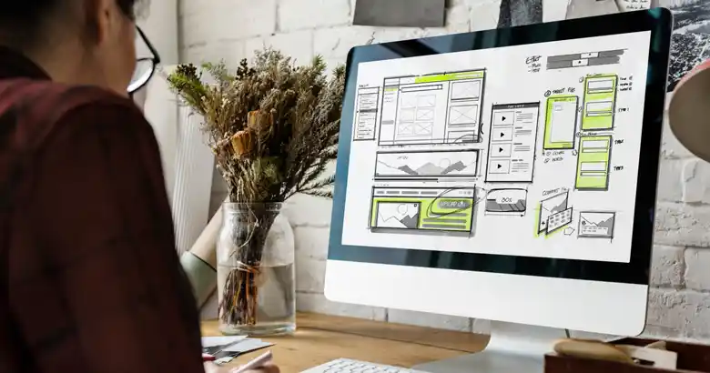 UI designer creating website layouts