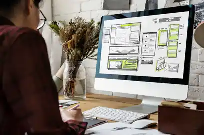 UI designer creating website layouts