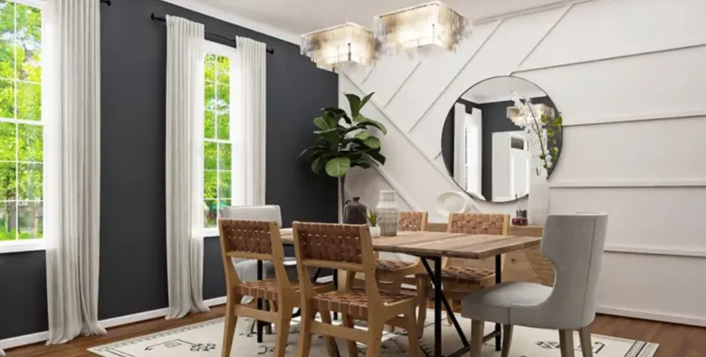 A home interior design with an accent wall A home interior design with an accent wall