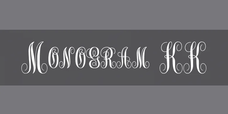 An image of Monogram KK font as a standout example of monogram calligraphy An image of Monogram KK font as a standout example of monogram calligraphy