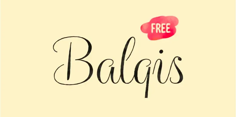 Free handwritten Balqis font with a consistent and balanced design Free handwritten Balqis font with a consistent and balanced design